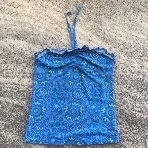 A vibrant blue beach top for kids